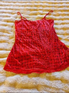 Red Lace-Trim Nightie  - Women